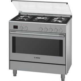 BOSCH Cooker Freestanding 5 Gas Full Safety Stainlees Steel 90CM